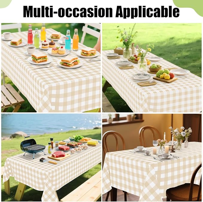 Smiry Rectangle Table Cloth, Waterproof Vinyl Tablecloths - Image 6