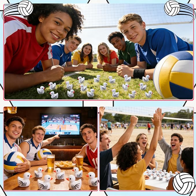 80 Pcs Mini Resin Volleyball Ducks, Small Figurines Bulk Tiny Sports Duck - Image 5