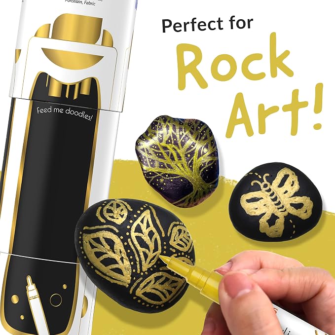 5 Acrylic Gold Paint Pen Metallic - Image 3