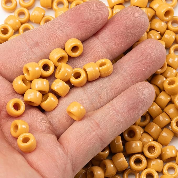 Gxueshan 1000 Pcs Acrylic Bright Yellow Pony Beads 6x9mm Bulk - Image 3