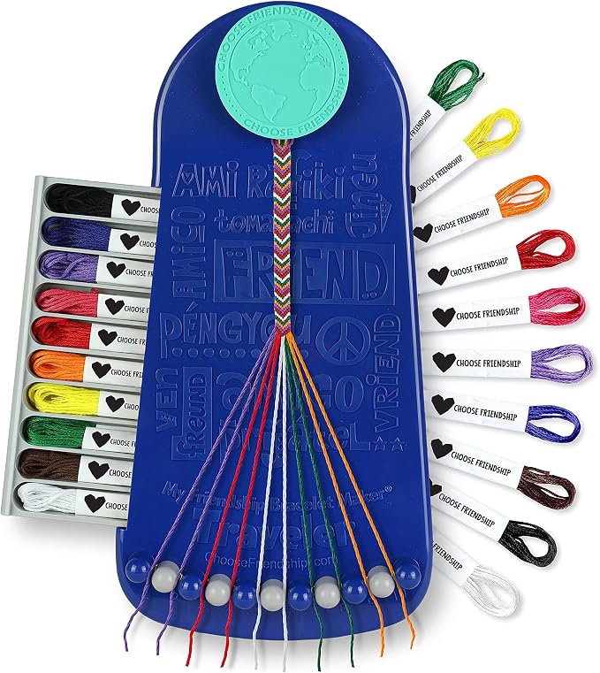Choose Friendship Bracelet Making Kit – 20 Pre-Cut Threads, Portable Loom by ChooseFriendship
