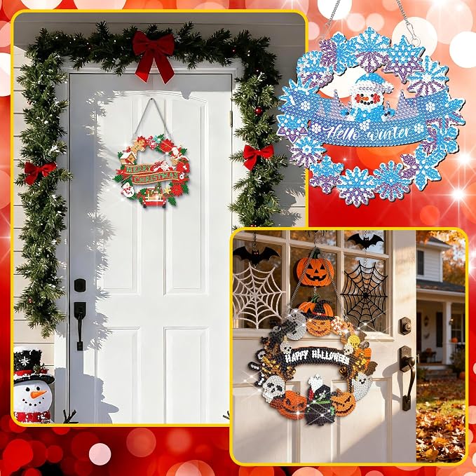 Cinnvoice 12 Pcs Summer Seasonal Diamond Art Hanging Ornament Kit - Image 2