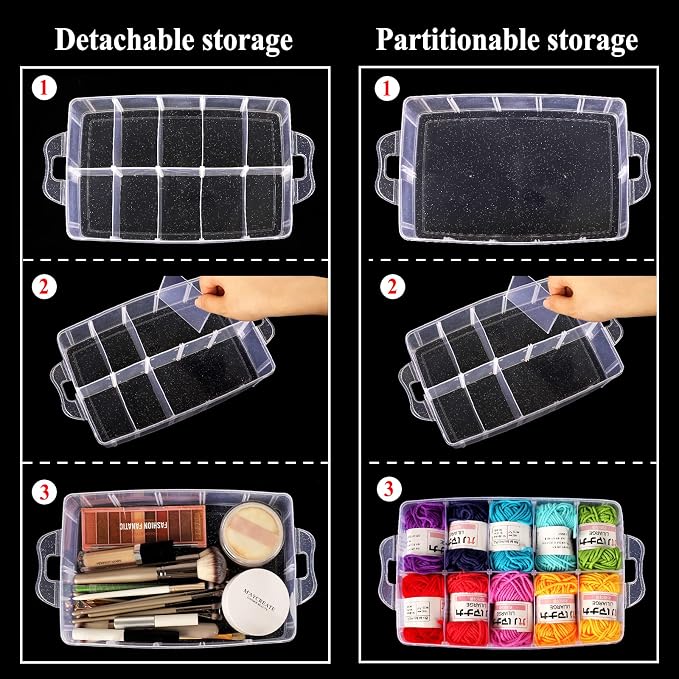 SGHUO 3-Tier Stackable Storage Container Box - Image 3