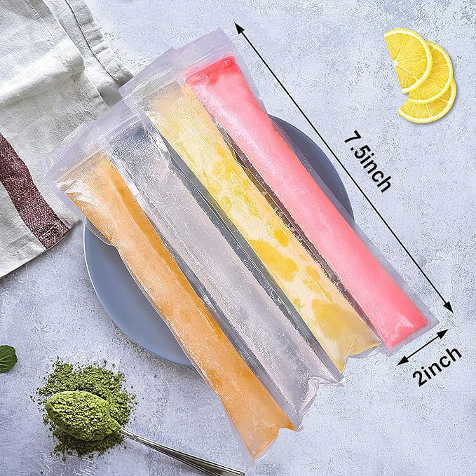 FEBSNOW 160 Pcs Disposable Ice Pop Bags Popsicle Molds - Image 2