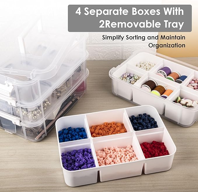 CraftGenes Craft Organizers and Storage, 10QT 4-Layer Durable Sewing Organizer - Image 2