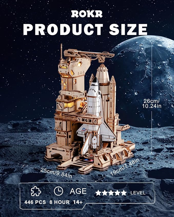 ROKR 3D Puzzles for Adults Space Shuttle, Interactive DIY Building Model - Image 2