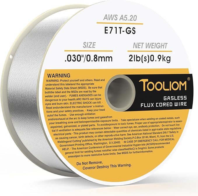 TOOLIOM E71T-GS .030" Diameter 2-Pound Spool Flux Core Self-shielded Carbon Steel MIG Welding Wire