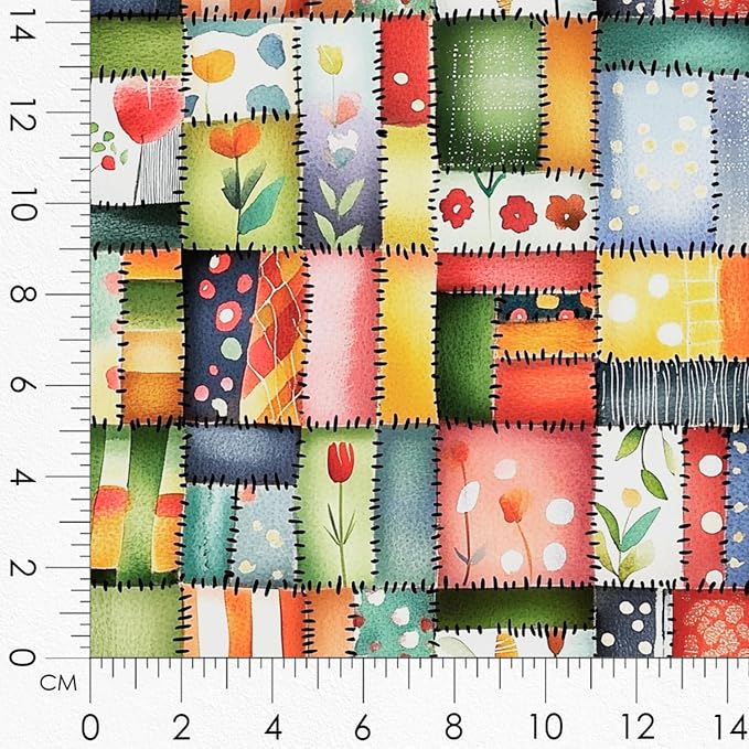 Patchwork Cactus Cotton Fabric Panel – Six 10×10 inch Designs + Bonus 29.5×19.6 - Image 8
