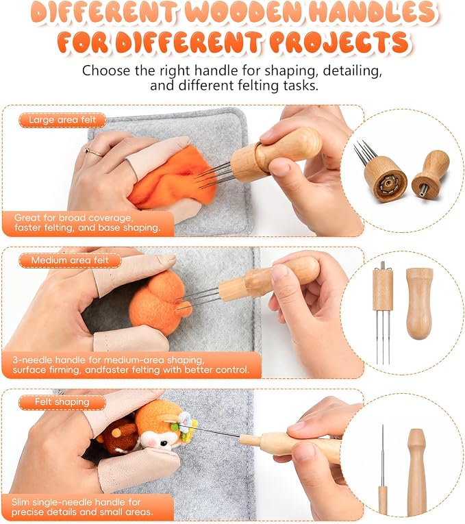 118-Piece Needle Felting Kit Professional, 100 Felting Needles - Image 5