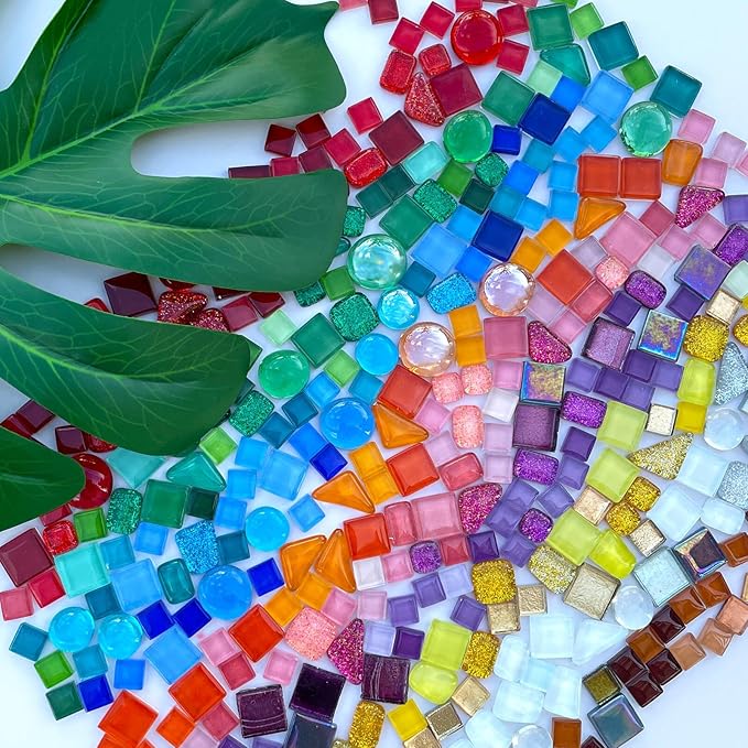 LITMIND 1.1LB Assorted Colors Irregular Crystal Glass Mosaic Tiles - Image 5