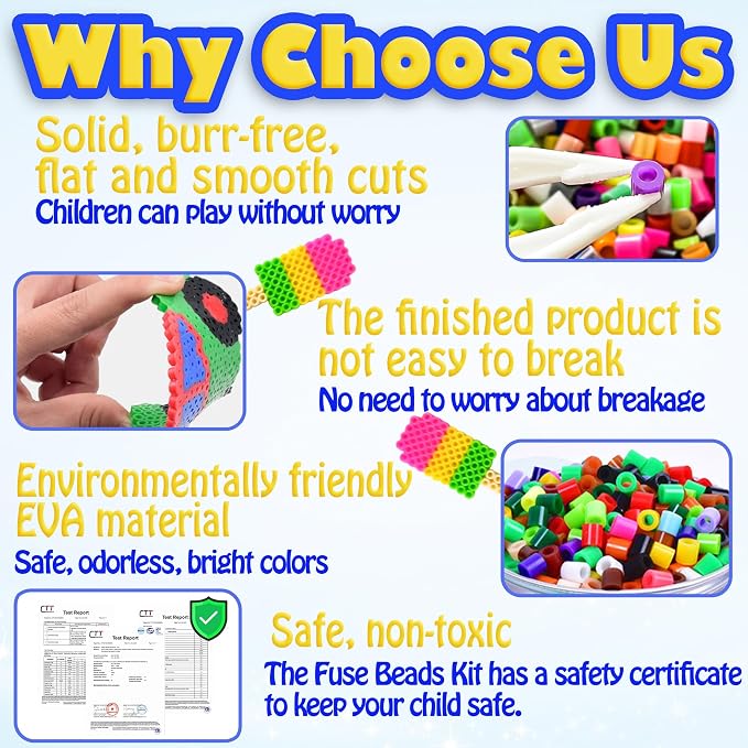 3000Pcs Beads Fuse Beads - 5mm Light Blue Melting Beads - Image 5