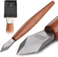Marking Knife with Plastic Protector, Marking Gauge Woodworking, Premium Woodworking Tool with High Speed Steel Sharp Blade, Beautiful Rose Wood Handle
