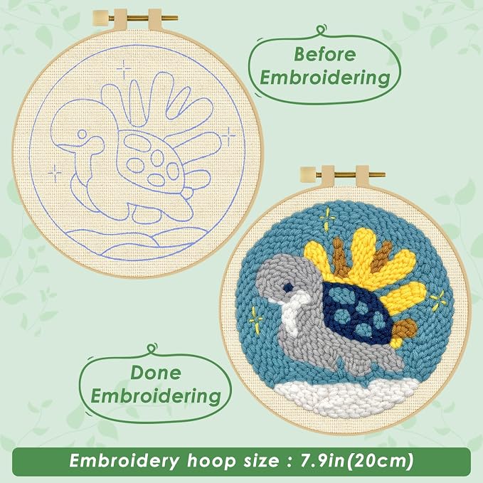 ERKOON Punch Needle Kit Adults Beginners, DIY Easy Sea Animals Embroidery Set - Image 3