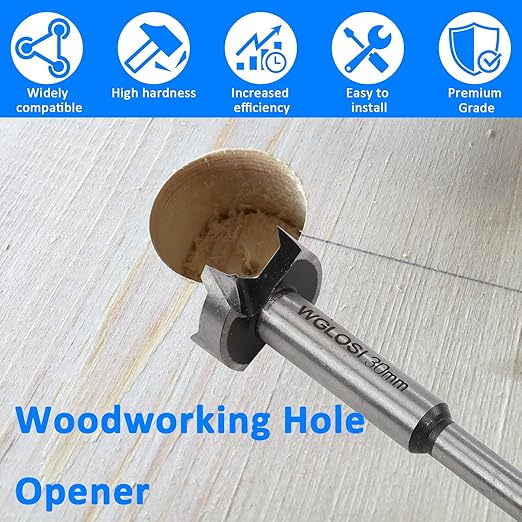 Forstner Bit Set for Woodworking 5PCS Wood Drill Bit Set Hole Saw Woodworking Tools Carbide Tipped Forstner Bits for Hard Wood Plastic Plywood MDF