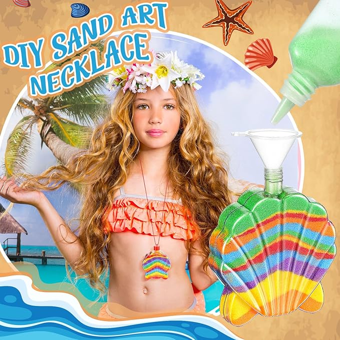 Tanlade 50 Pcs Shell Shaped Sand Art Bottle Necklaces - Image 5