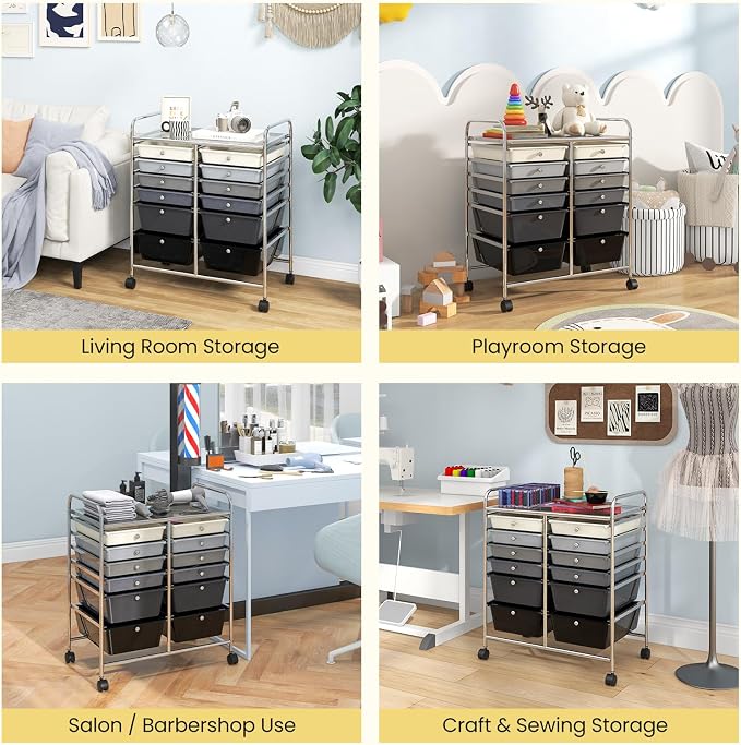 BECOMFORT 12-Drawer Rolling Cart - Image 8