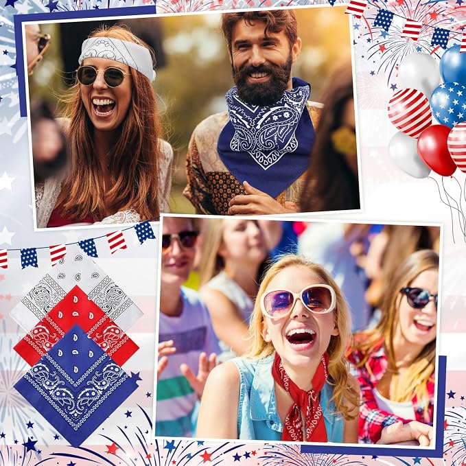 100 Pack Bandanas Unisex Paisley Bandanas Bulk Multi Purpose Cowboy Head Wrap - Image 4