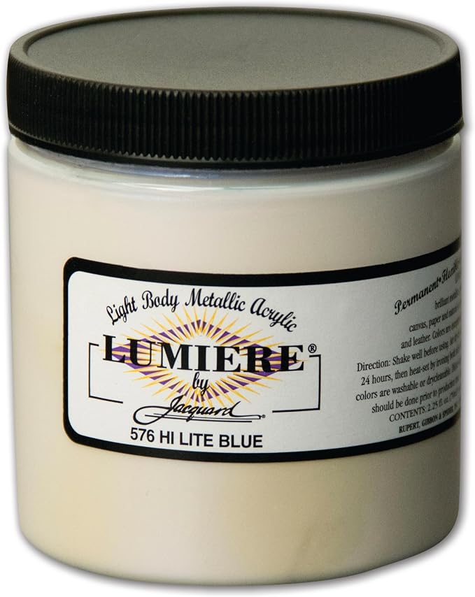 Jacquard Lumiere 8oz Fabric Paint Hi Lite Blue by Jacquard