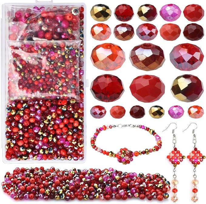 Briolette Faceted Rondelle Crystal Glass Beads - Image 2