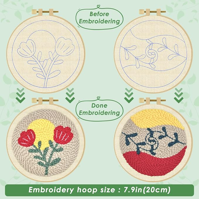 ERKOON Punch Needle Kit Adults Beginners, Needling Punching Project - Image 3