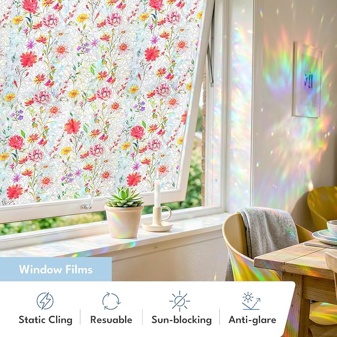 ADD.HERES Window Privacy Film, Stained Glass Decorative Static Cling, Removable - Image 3
