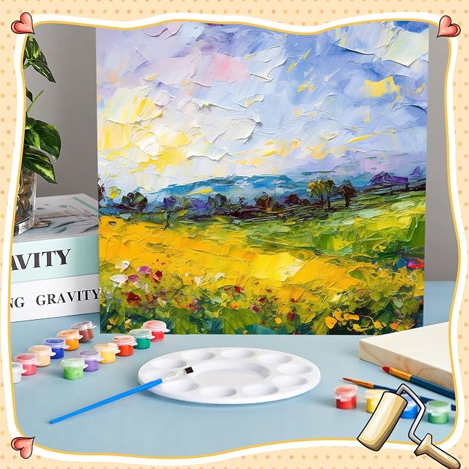 Barydat 24 Pcs Wood Panels for Painting 12'' x 12'' Unfinished Wood Canvas - Image 4