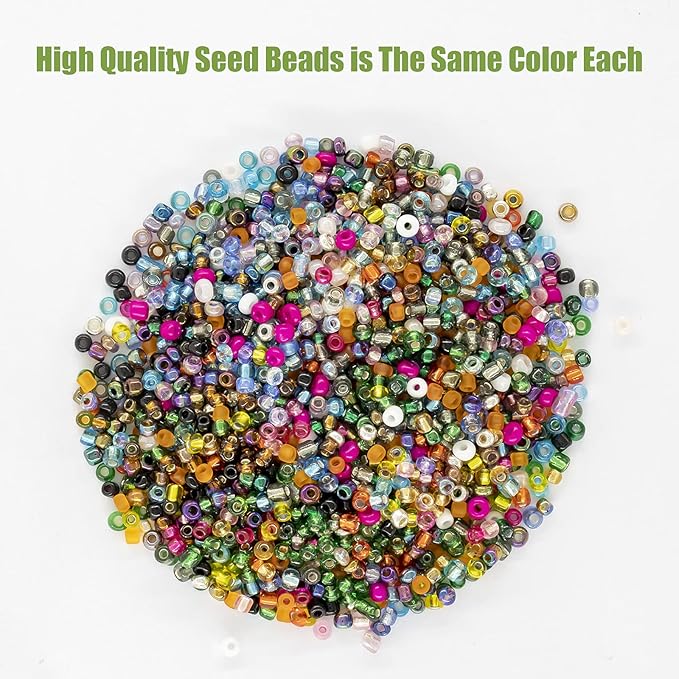 Ybxjges 24000Pcs 2mm Glass Seed Beads Kit, - Image 4