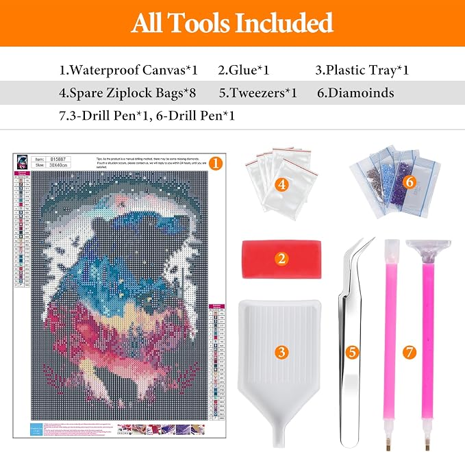 Offito Bear Diamond Art Kits for Adults, Forest Polar Bear Diamond Painting - Image 5