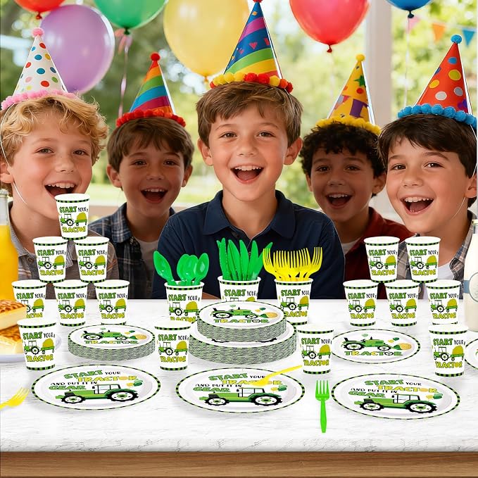 168 Pcs Tractor Farm Theme Party Decorations, Serves 24 | Start Your Tractor - Image 6