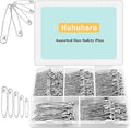 Huhuhero 340 Pack Safety Pins Assorted, Small & Large Heavy Duty Safety Pins by Huhuhero