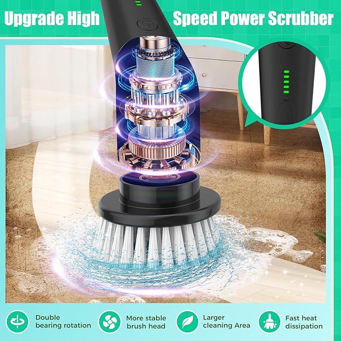 YKYI Electric Spin Scrubber, Cordless Power Scrubber Cleaning Tool - Image 3