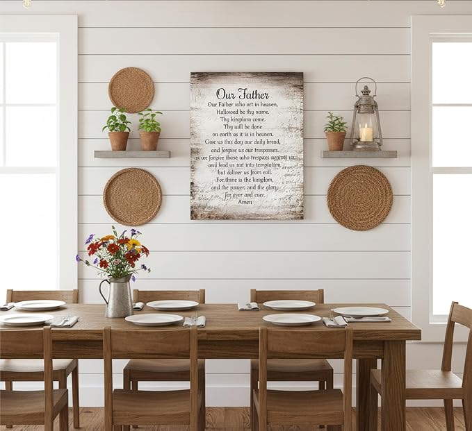 YOXORDQ Our Father Prayer Canvas Wall Art-Canvas Wrapping 12x16in | Christian - Image 4