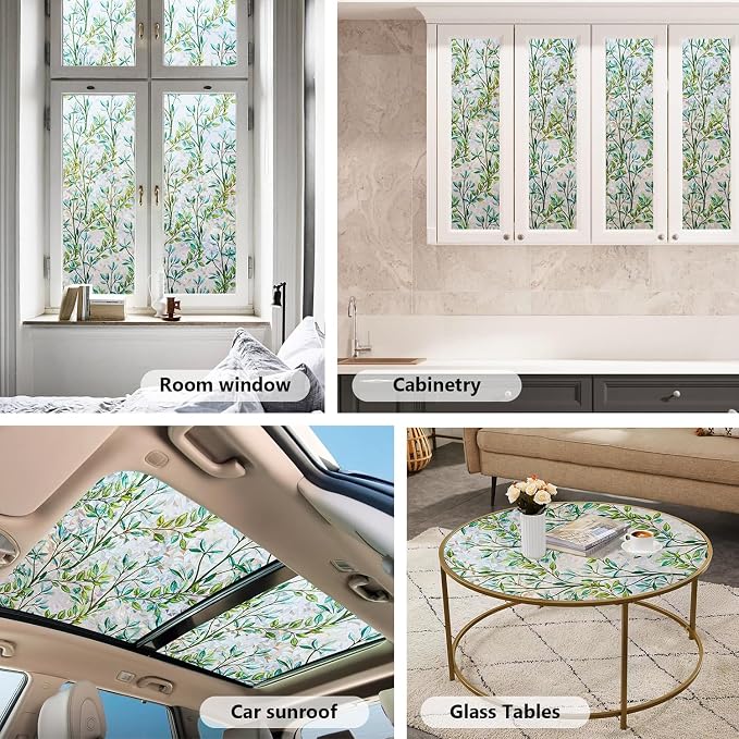Ranzdn Window Privacy Film, Stained Glass, Static Cling, 45.2" x 157.4" | No - Image 4