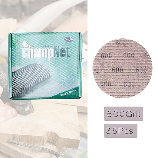 Mesh 5 inch 6 inch Sanding Discs 35PCS Hook and Loop Sanding Discs, Dust-Free, Ideal for Metal, Wood, Composites, Stock Removal, and Fine Finishing (6in, 600 Grit)