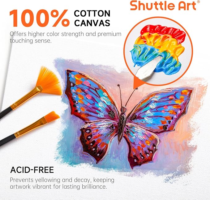 Shuttle Art 36 Pack Canvas for Painting, 100% Cotton Blank Canvas Boards - Image 4