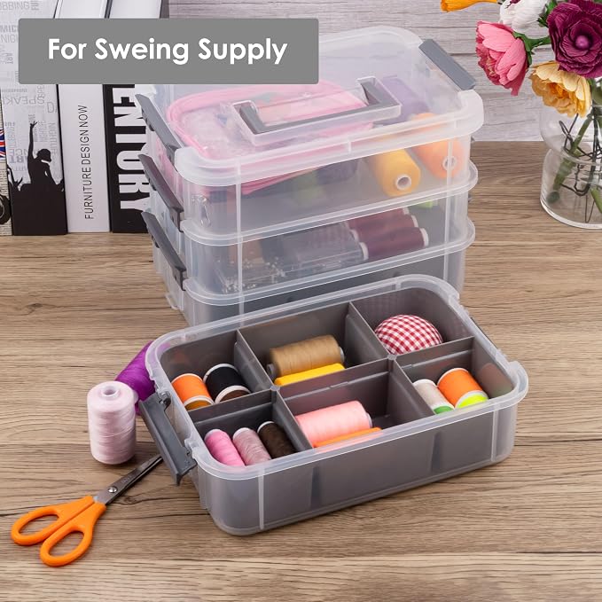 CraftGenes Grey&White Modern Plastic Storage Box - Image 7