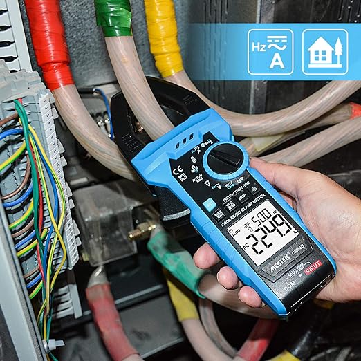 MESTEK Digital Clamp Meter Multimeter with Inrush Current, 1000A TRMS Amp Voltage Tester with VFD & LOZ Mode; Measures AC/DC Current Voltage Temperature Resistance Capacitance Frequency Continuity NCV