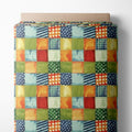 Patchwork Cotton Fabric Panel 61 x 36.6 Inches, Colorful Geometric Squares by FabricsTown