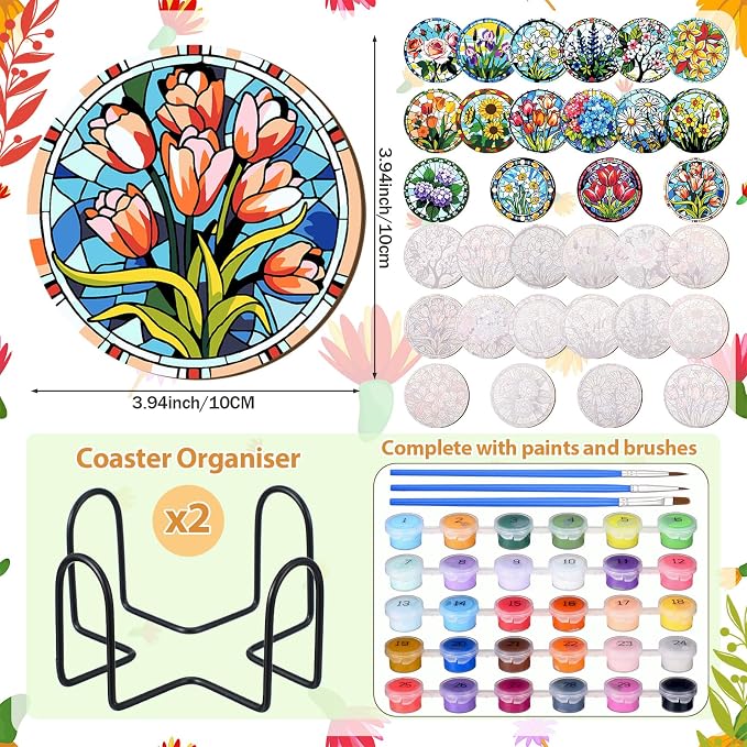 Reallnaive 8 Pcs Flower Paint by Numbers Kit - Image 3