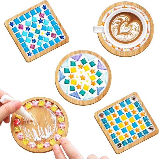 Xavbrysw 4 Sets DIY Glass Mosaic Tiles by Xavbrysw