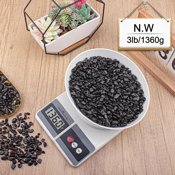 3 Lb Black Obsidian Crushed Stone Crystal Chips Bulk, Betta Fish Tank Gravel - Image 9