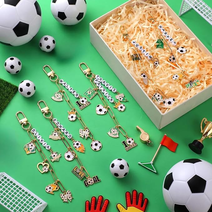 CraftyDream 558 Pcs Soccer Charms Keychain Making Kit DIY Soccer Charms Letter - Image 4