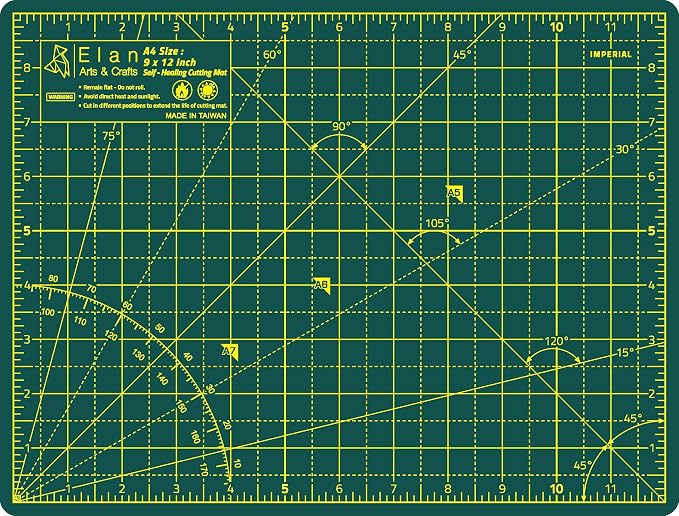Elan Cutting Mat A4 Green, Self Healing Cutting Mat 9x12 Inch, 5-Ply Craft - Image 2
