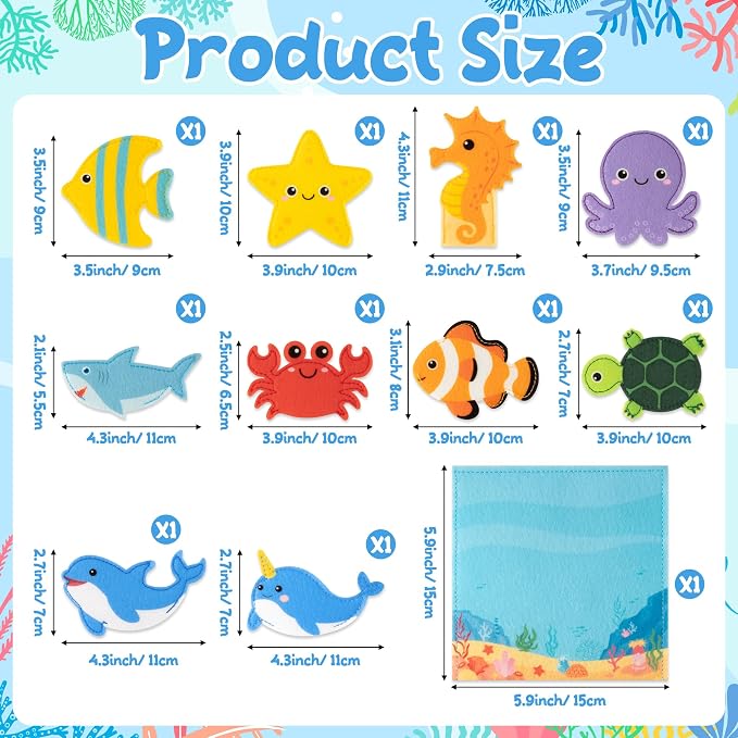 COcnny Sea Animal Finger Puppets - Image 2
