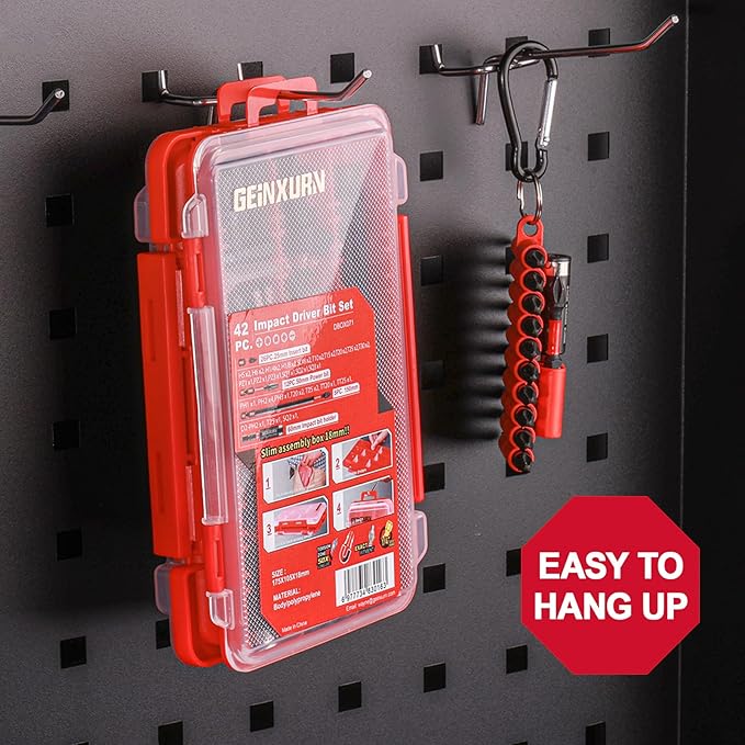 42pieces Screwdriver Bits Set, Impact Magnetic S2 Steel Multi Insert Power Bits Tips with Impact Bit Holder with Storage Box（PH/TORX/SQ/PZ/HEX/SL）