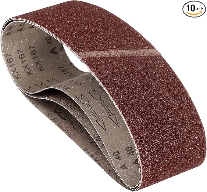 10 Pcs Sanding Belts 4 x 36 Inch 40 Grit Aluminum Oxide Abrasive Sandpaper for Belt Sander Metal Grinding Wood Working Weld Rust Removal