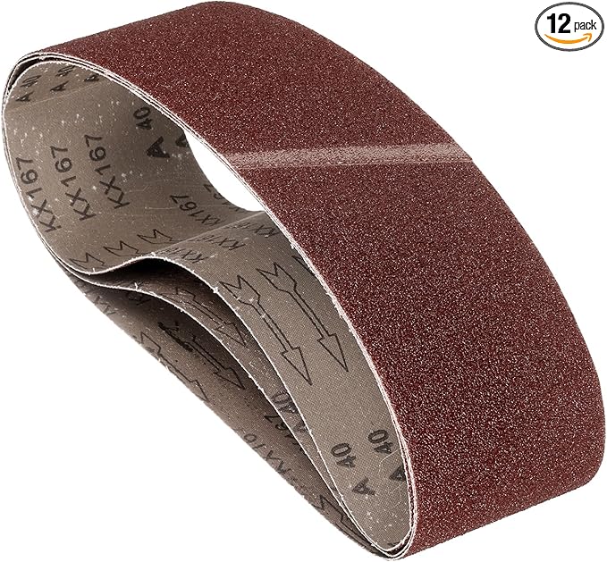 12 Pcs Sanding Belts 4 x 36 Inch 40 Grit Aluminum Oxide Abrasive Sandpaper for Belt Sander Metal Grinding Wood Working Weld Rust Removal