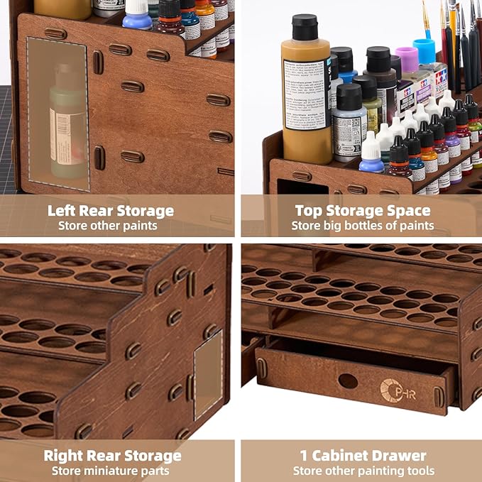 OPHIR Paint Storage, Wooden Paint Organizer - Image 6