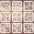 9pcs Minimalist Leaf Stencil for Painting Artistic Flower Painting Crafts by beinkmake