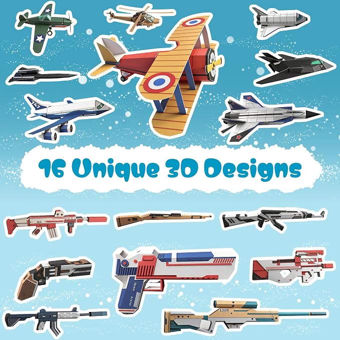 2 Themes in 1, 3D Paper Building Model, DIY Origami Kit - Image 2